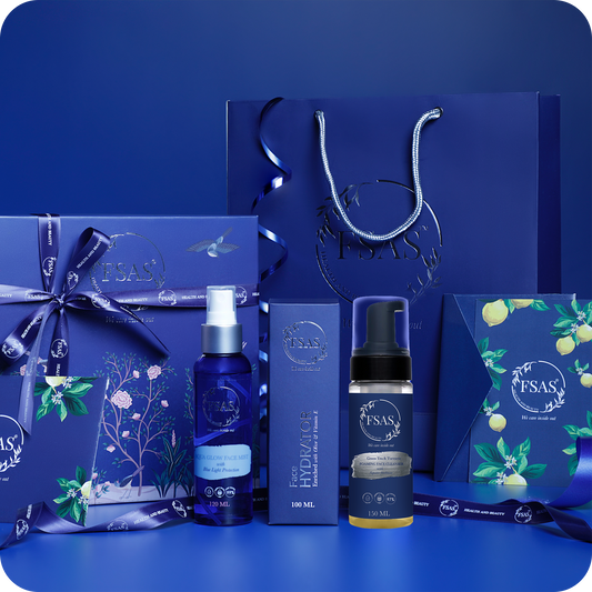 FSAS Luxury Facial Gift Set: Green Tea & Turmeric Face Cleanser, Face Hydrator Aqua Mist