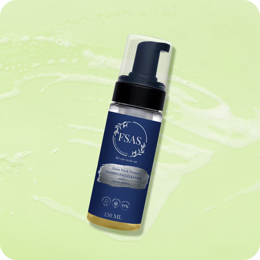 FSAS Luxury Facial Gift Set: Green Tea & Turmeric Face Cleanser, Face Hydrator Aqua Mist