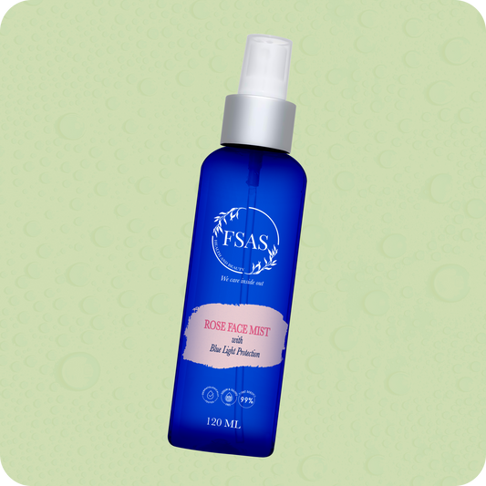 FSAS Luxury Facial Gift Set: Green Tea & Turmeric Face Cleanser, Face Hydrator and Rose Mist
